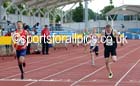 491 Joseph Reid (Manx Harriers) wins from 397 Lee Thompson (Rotherham) 2nd and George Wilson (Gateshead) 3rd in the under-20 400 metres, Northern Senior and Under-20 Champs., Sport City, Manchester. Photo: David T. Hewitson/Sports for All Pics